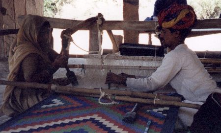 Weaving dhurrie rug