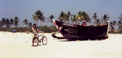 Biking on Benaulim beach