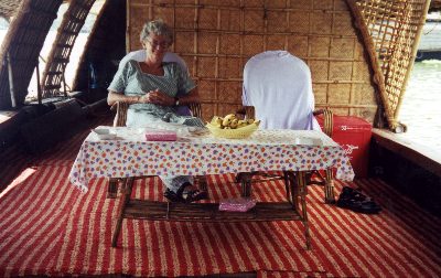 Inside the houseboat